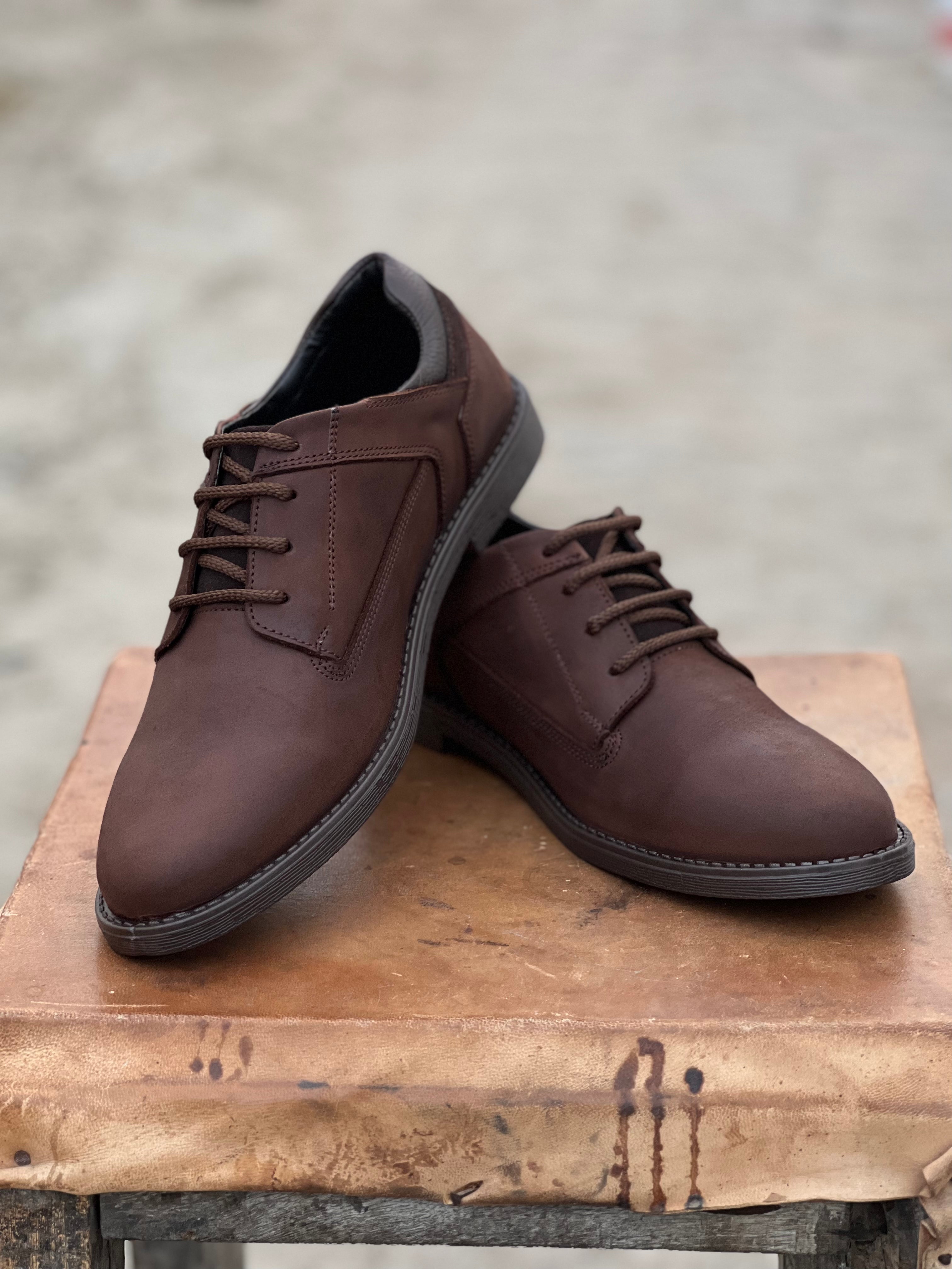 Oily Brown Suede Casual Shoes