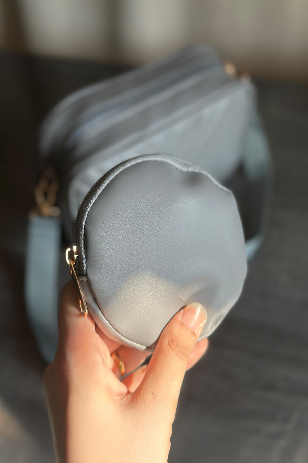 Zubali Crossbody Chevron Coin - Grey