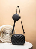 Zubali Crossbody Chevron Coin - Black