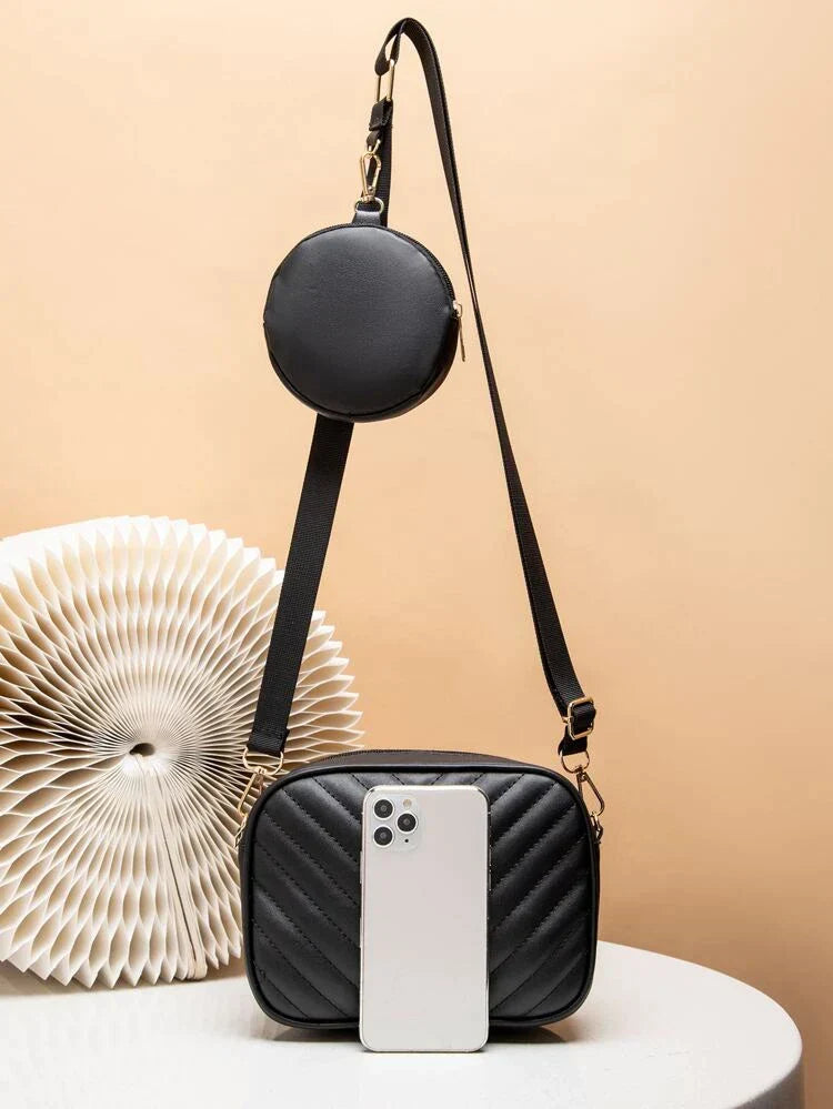 Zubali Crossbody Chevron Coin - Black