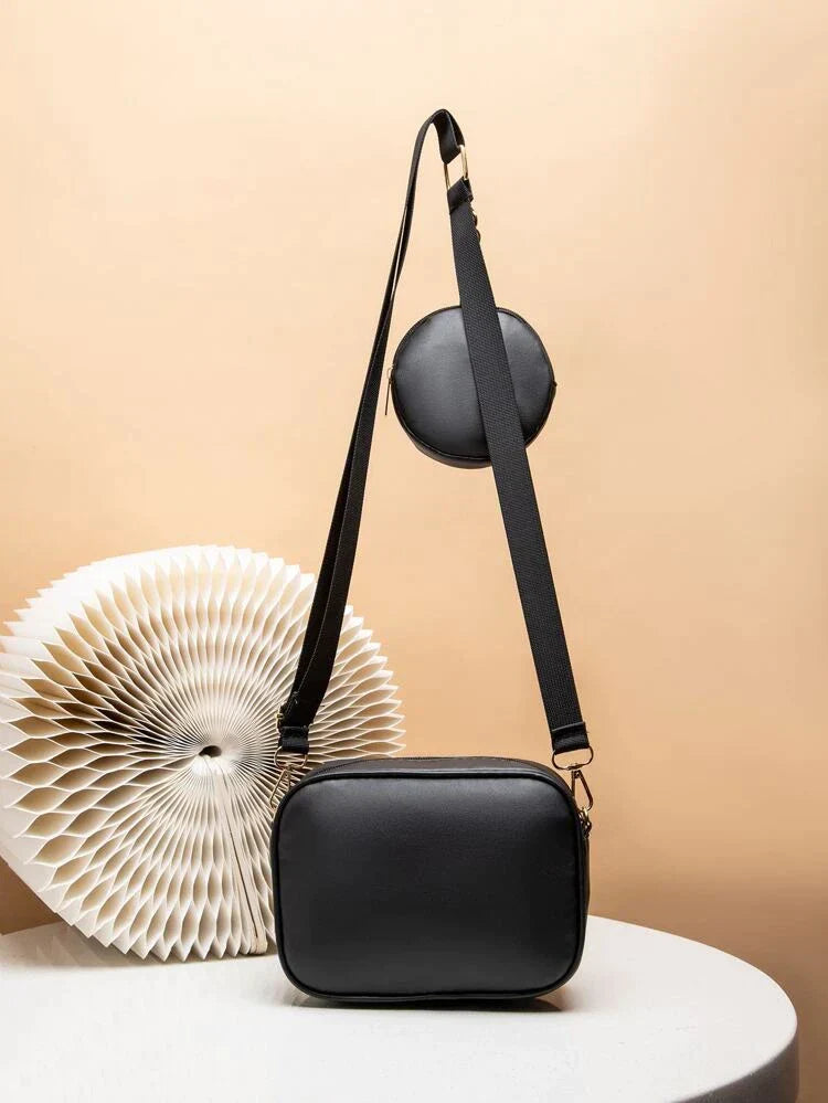 Zubali Crossbody Chevron Coin - Black