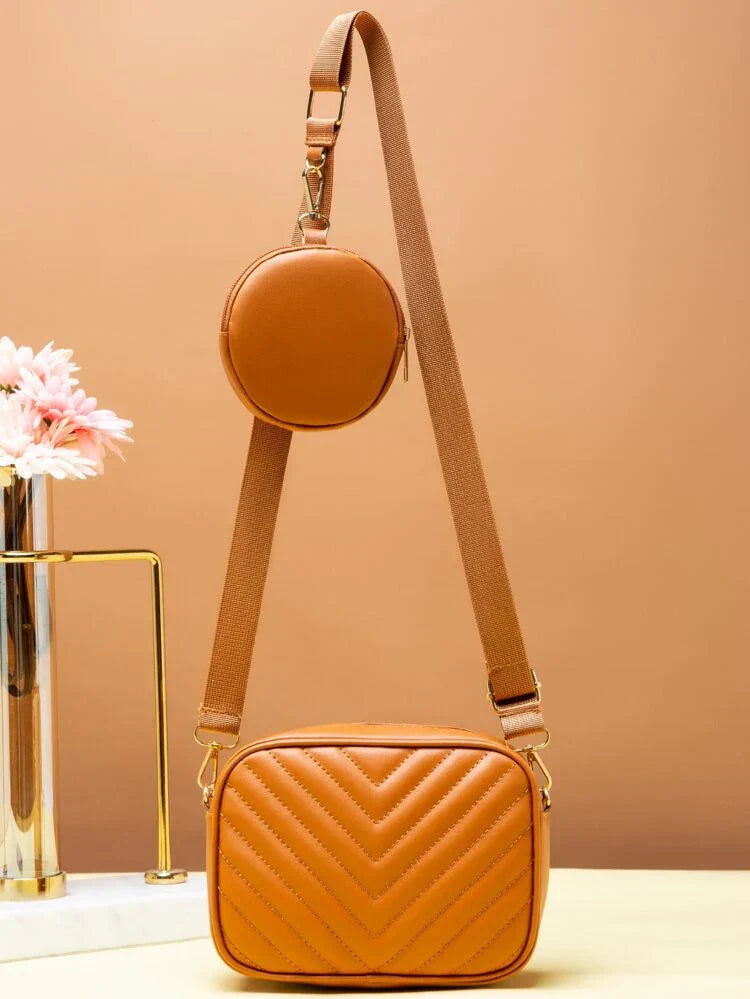 Zubali Crossbody Chevron Coin - Mustard