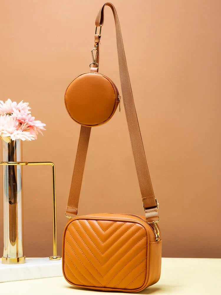 Zubali Crossbody Chevron Coin - Mustard