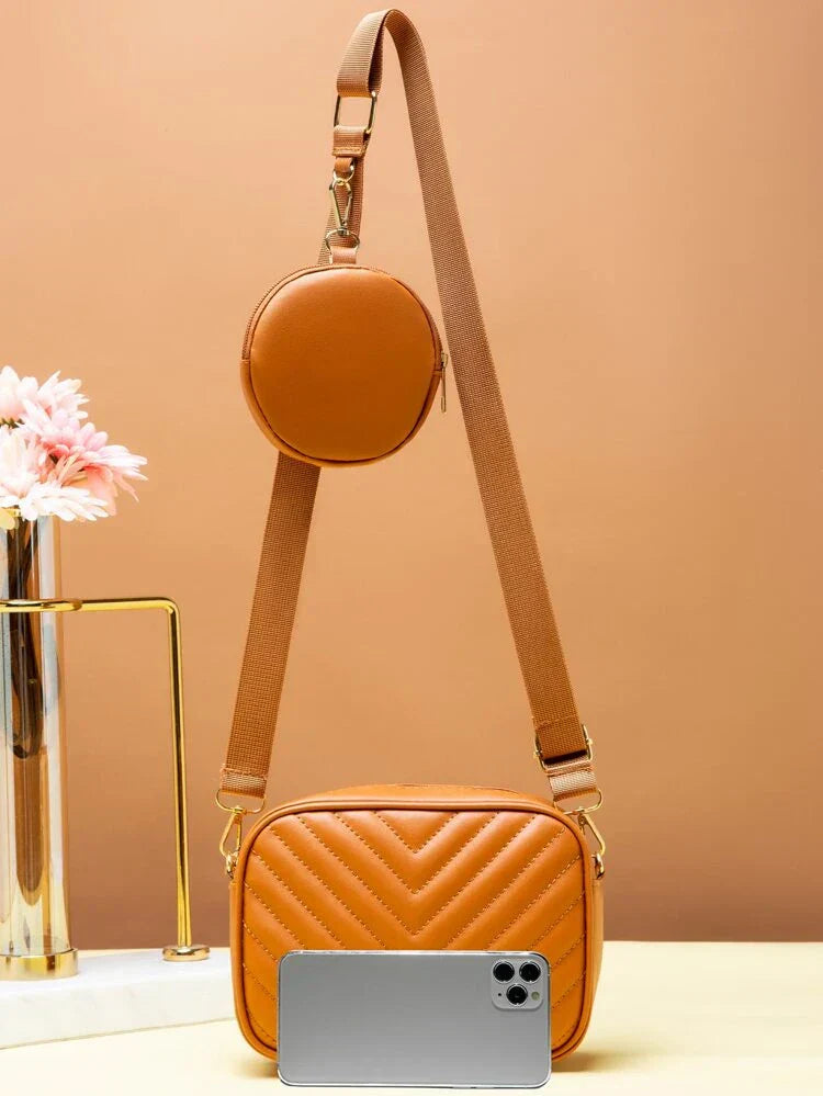 Zubali Crossbody Chevron Coin - Mustard
