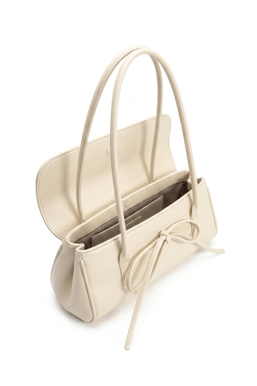 Zubali Elio Bow Shoulder Bag – White