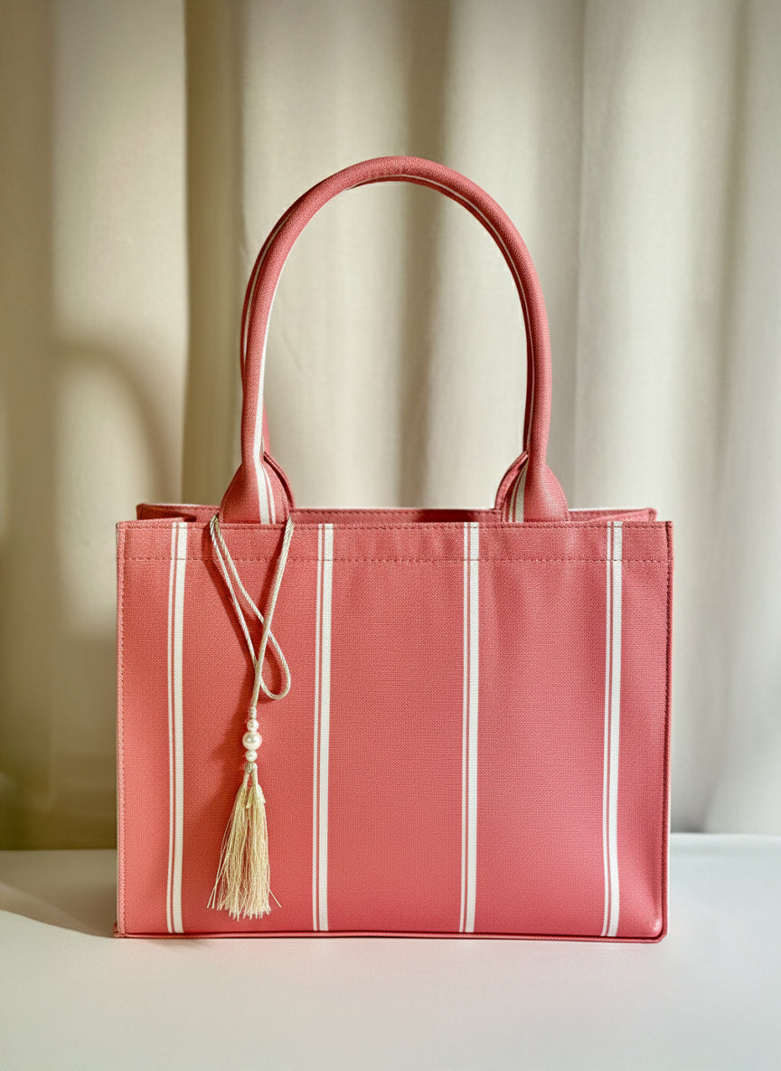Zubali Mini Canvas Tote Breeze pink Striped