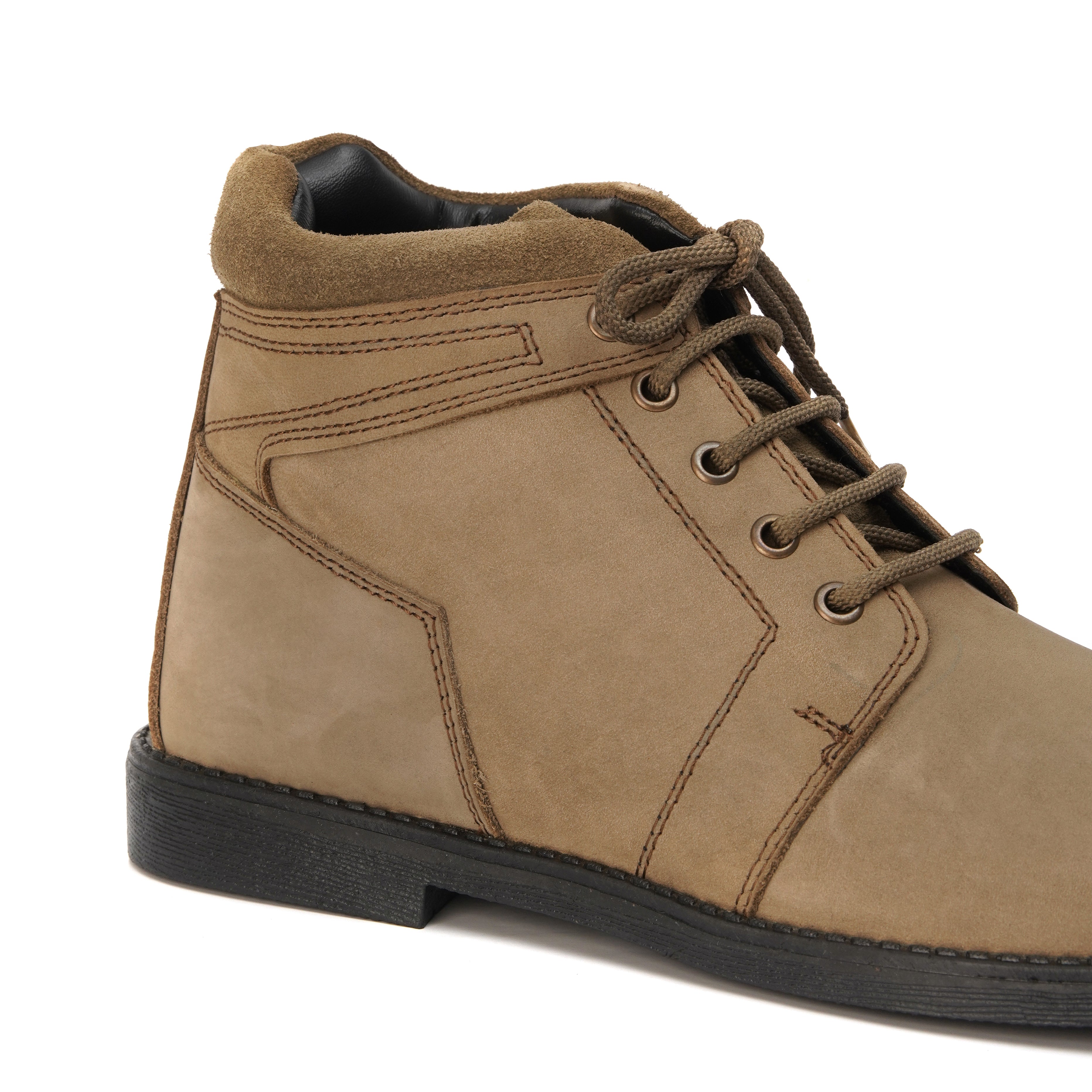 Grey Ankle Boots — Oily Leather