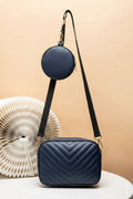 Zubali Crossbody Chevron Coin - Navy Blue