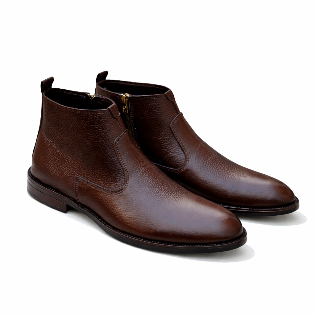 Brown Leather Ankle Boots
