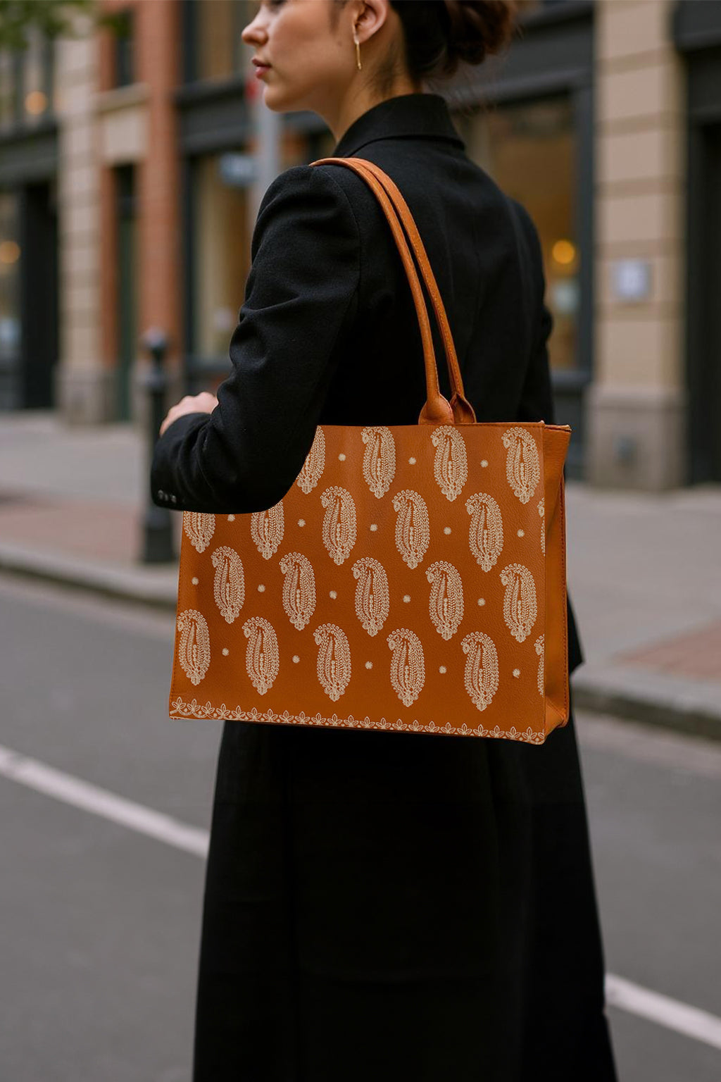 Zubali Embroidery Tote Bag Daily Carry - Mustard