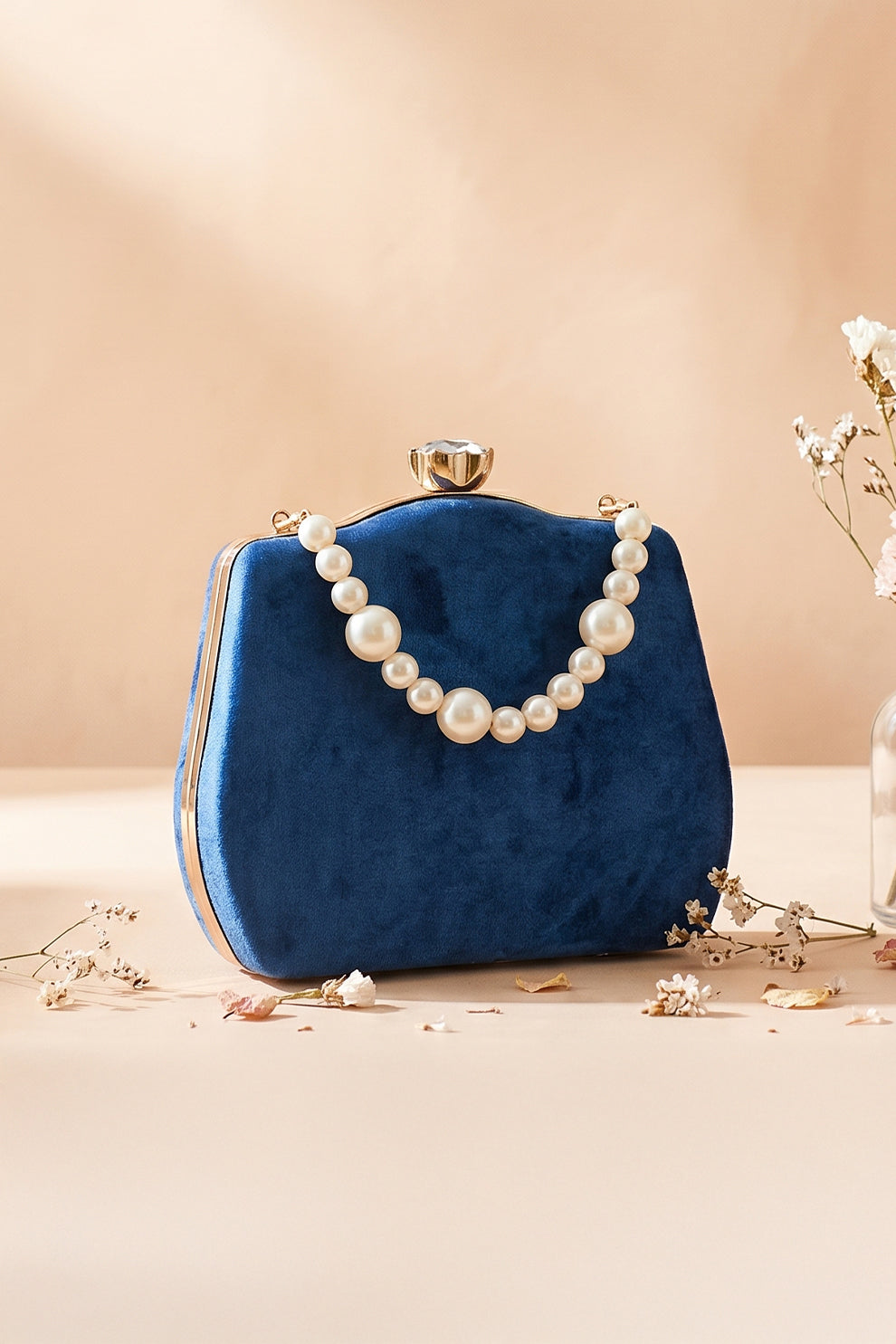 Zubali Clutch Velvet Kairo Pearl -  Royal Blue