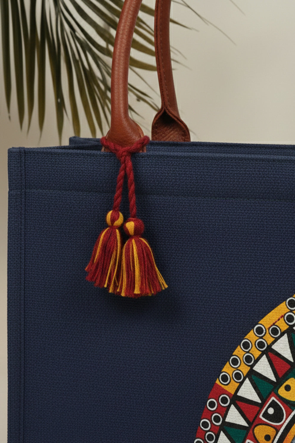 Zubali Canvas Tote Desert Bloom - Navy Blue