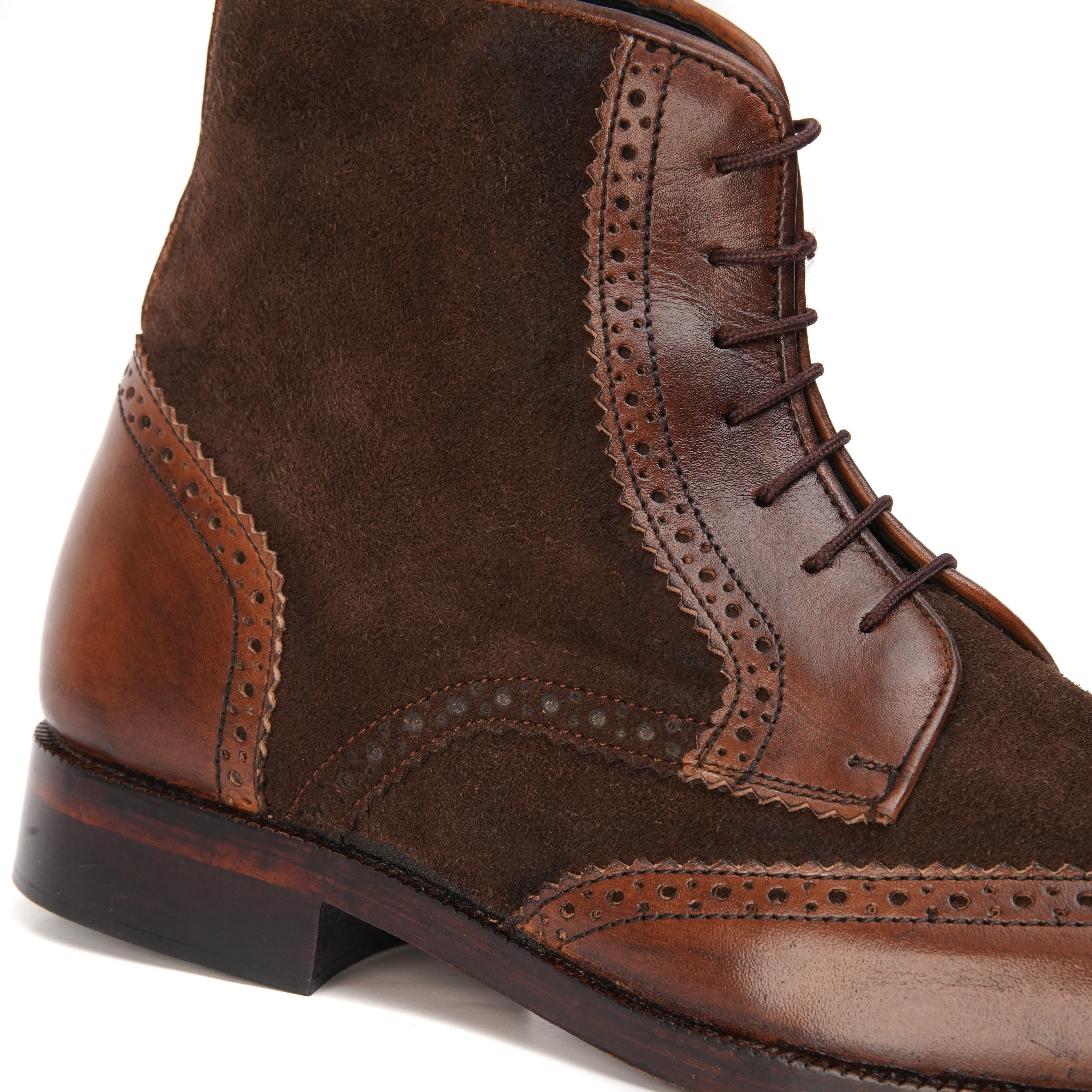 High Ankle Brogue Lace-Up Shoes