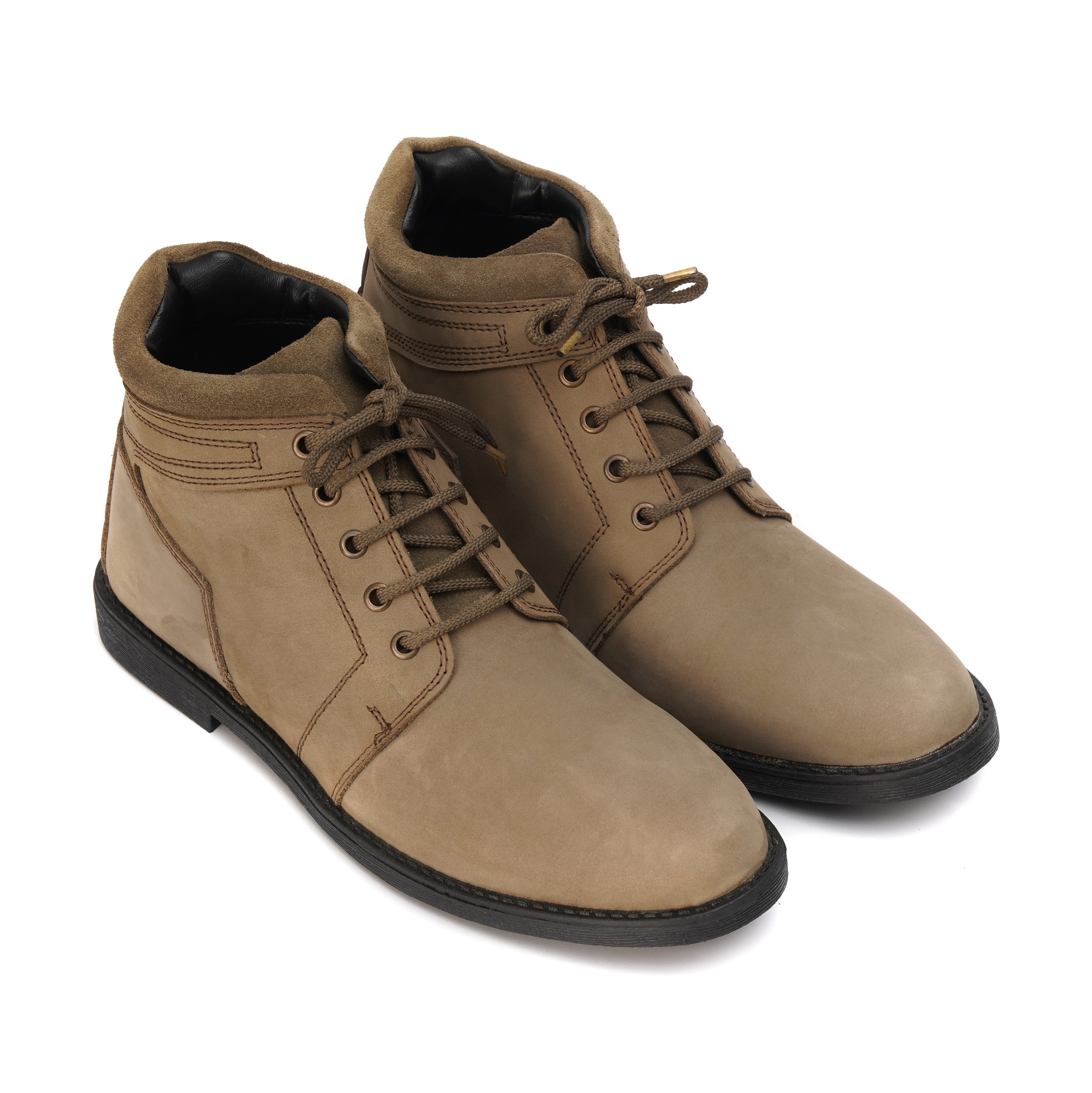 Grey Ankle Boots — Oily Leather