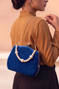 Zubali Clutch Velvet Kairo Pearl -  Royal Blue