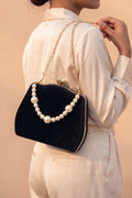 Zubali Clutch Velvet Kairo Pearl -  Black