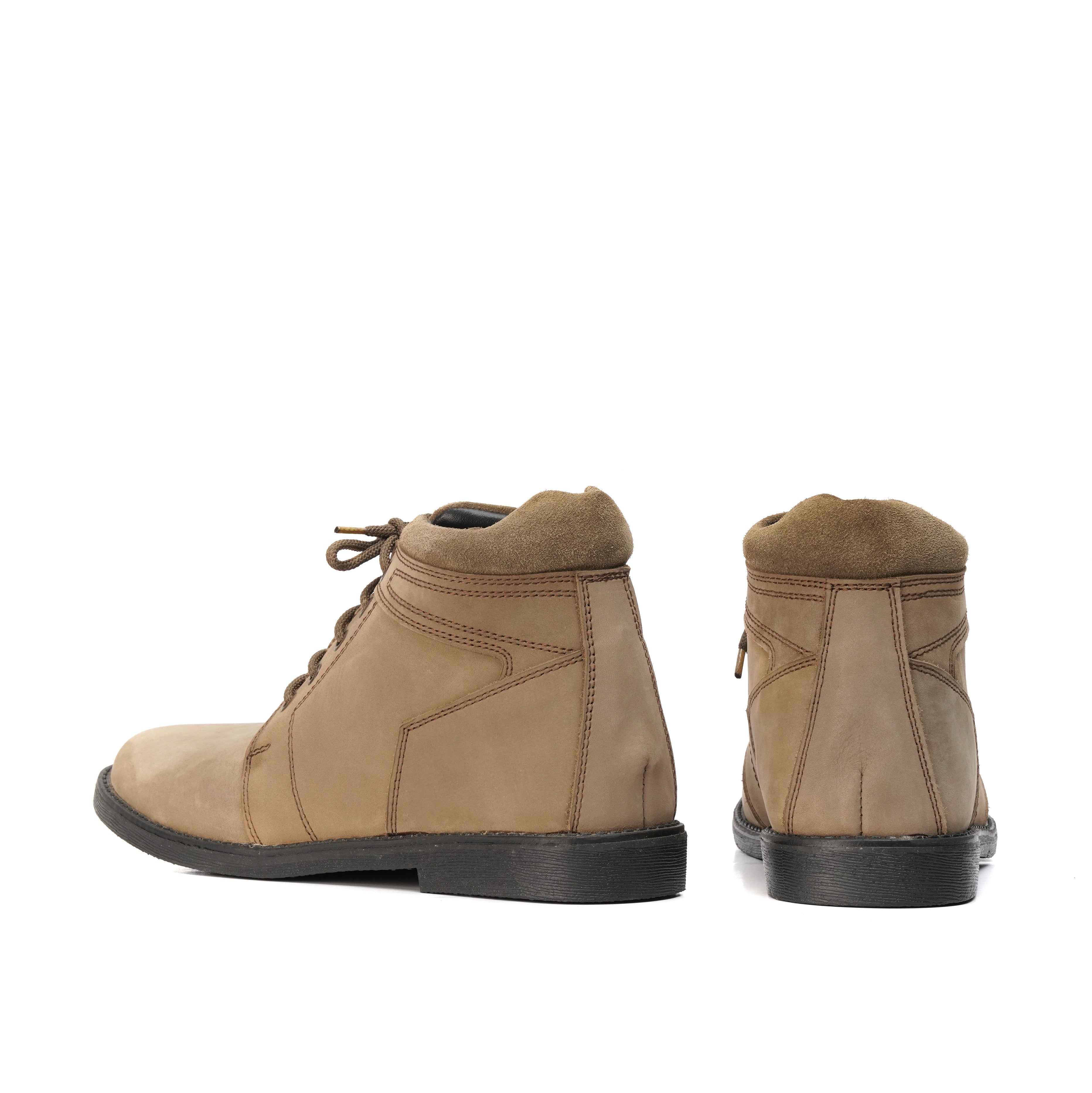 Grey Ankle Boots — Oily Leather