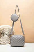 Zubali Crossbody Chevron Coin - Grey
