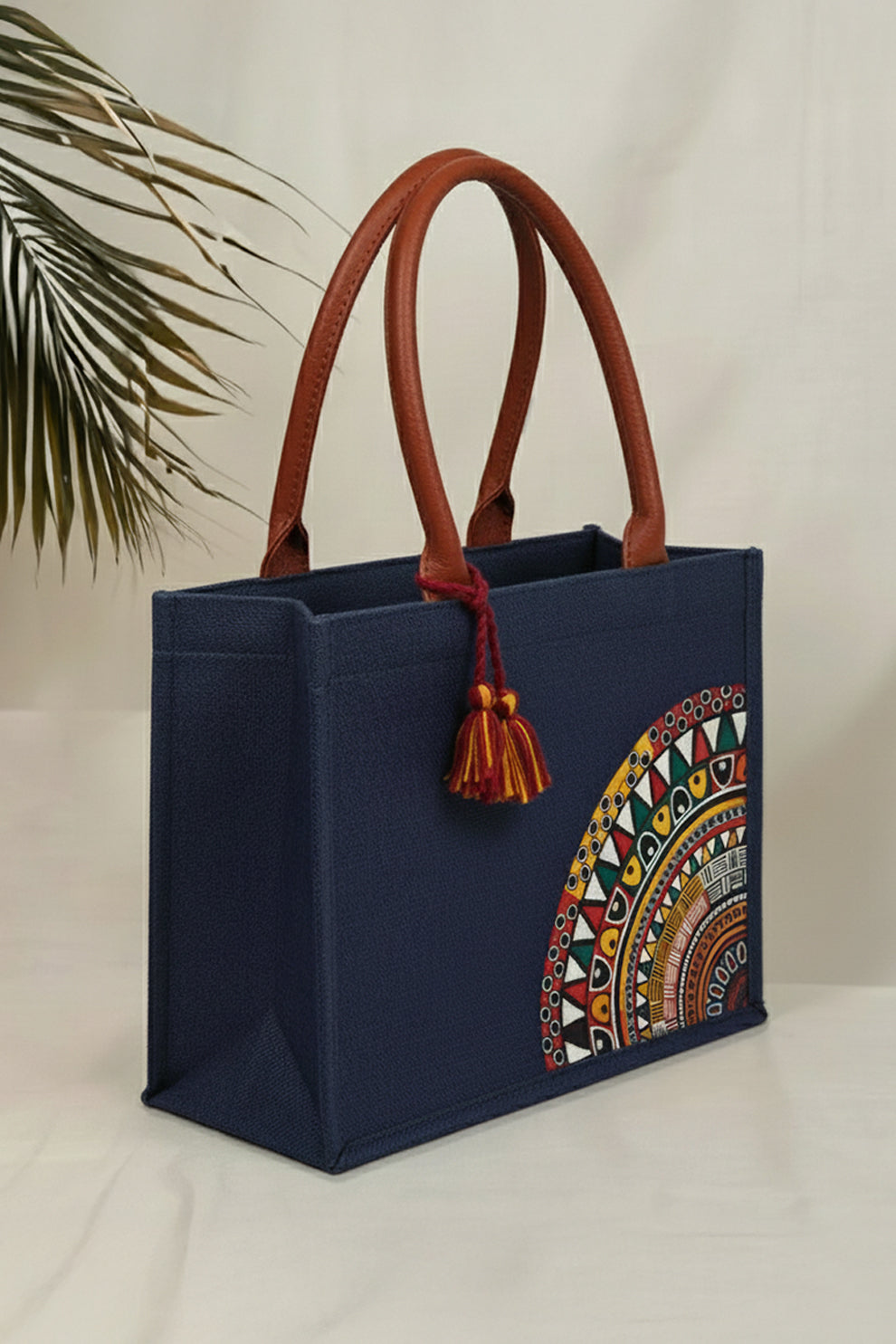 Zubali Canvas Tote Desert Bloom - Navy Blue