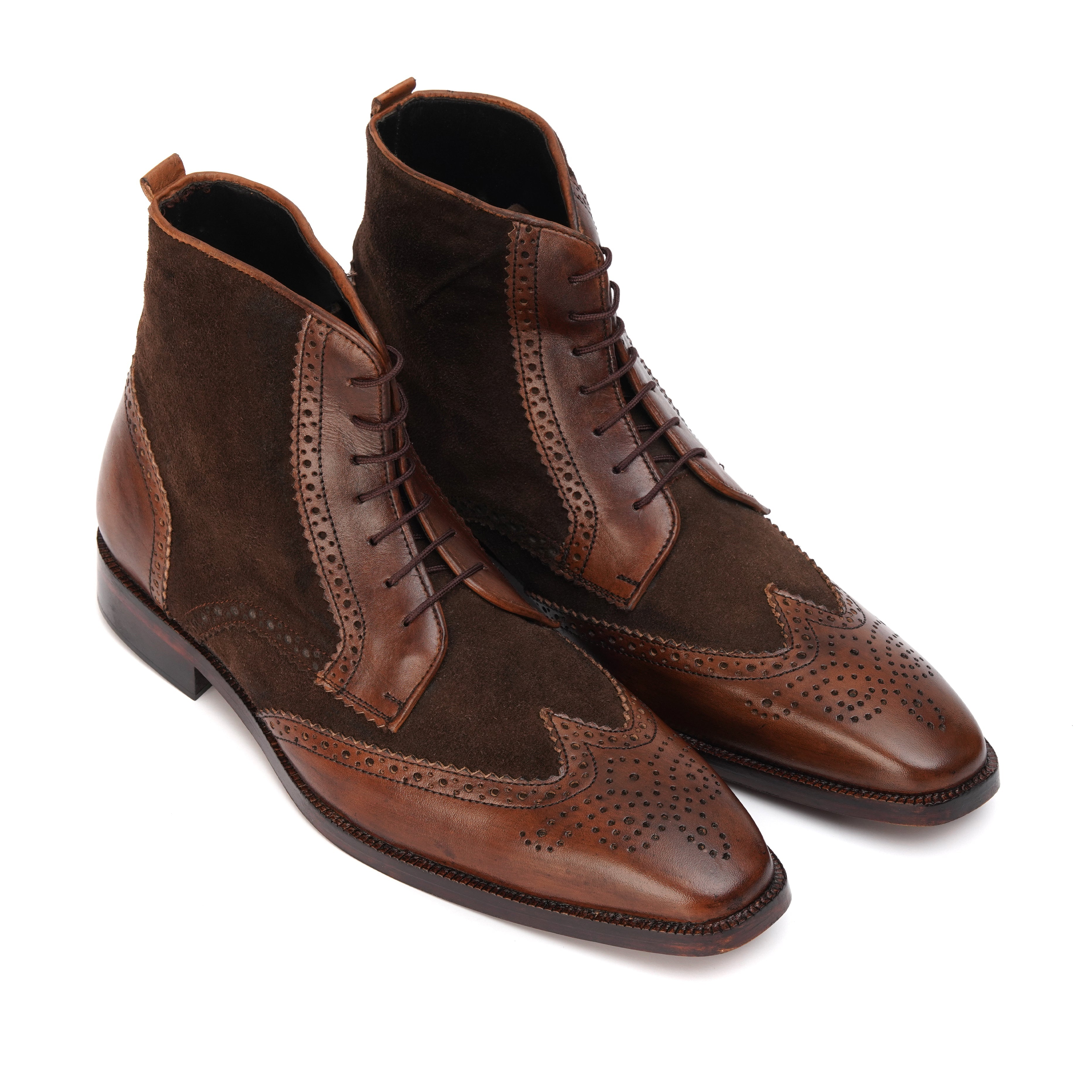 High Ankle Brogue Lace-Up Shoes