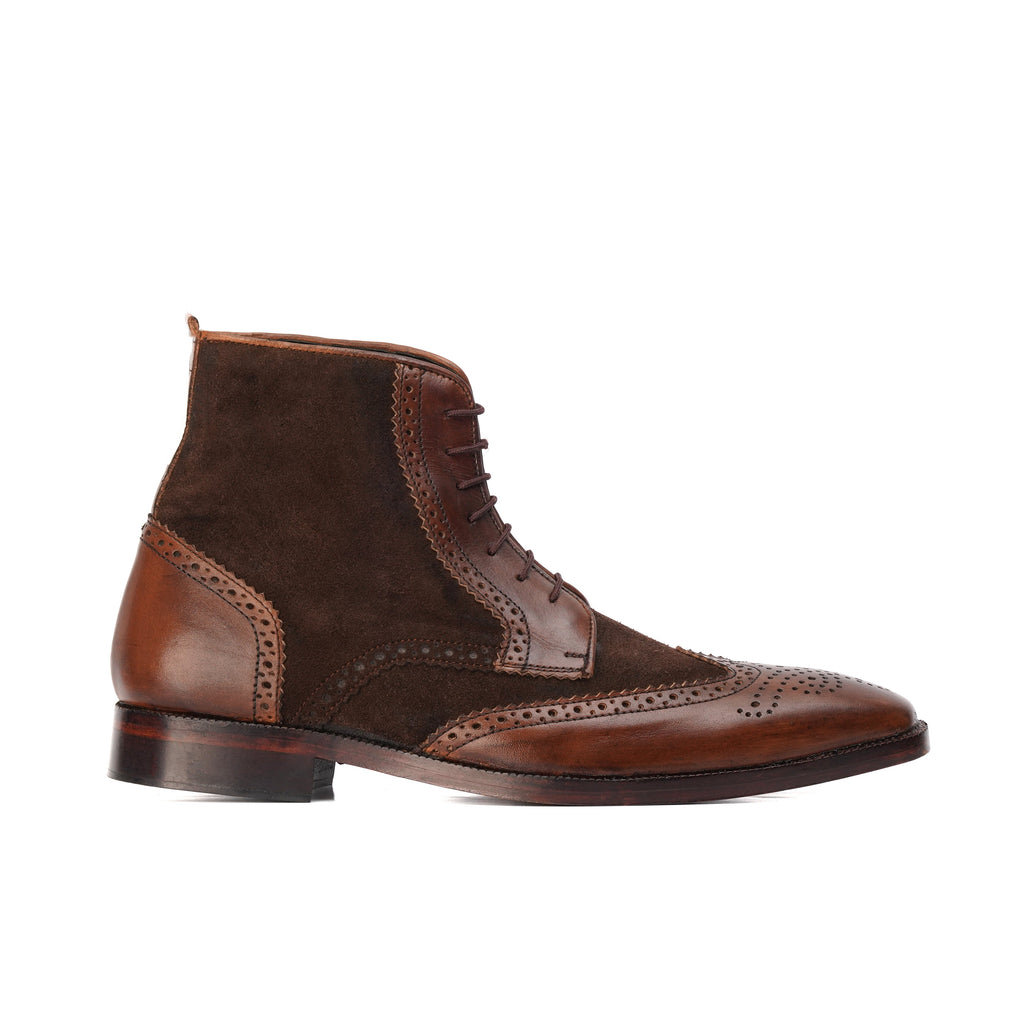 High Ankle Brogue Lace-Up Shoes