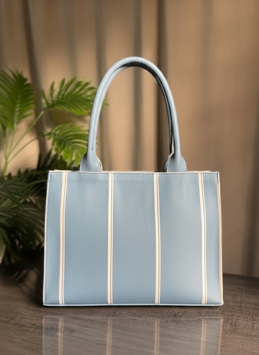 Zubali Mini Canvas Tote Breeze Blue Striped