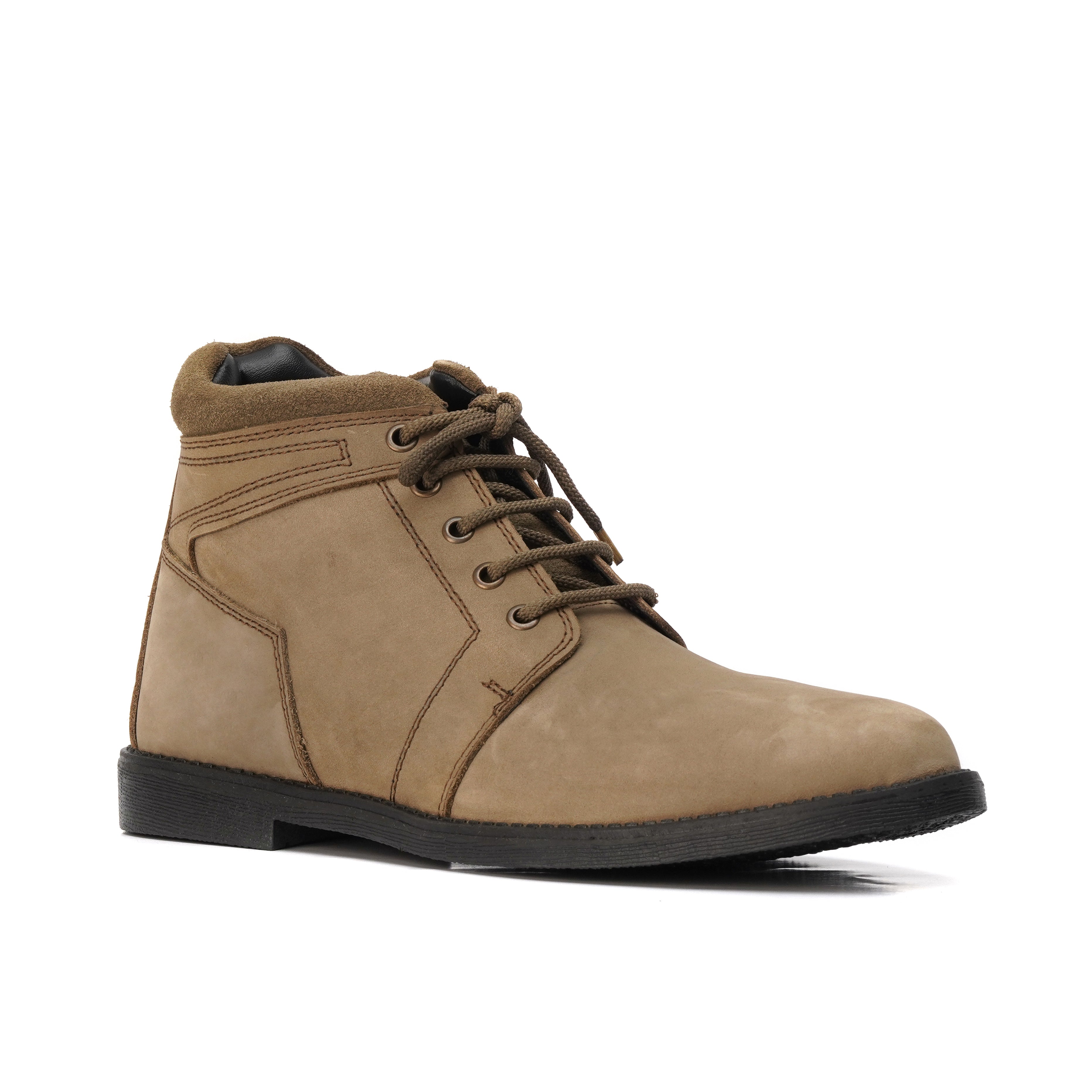 Grey Ankle Boots — Oily Leather