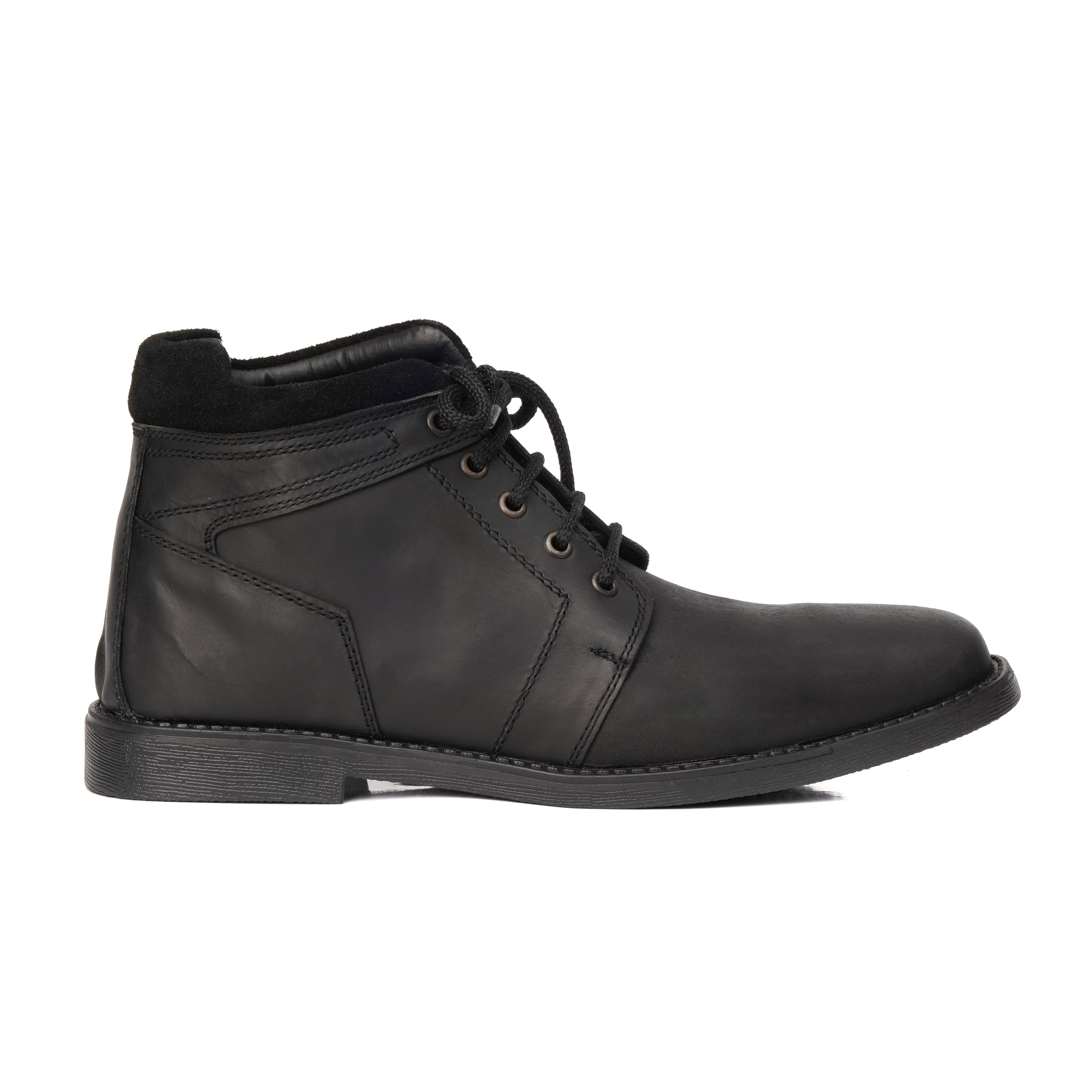 Black Ankle Boots — Oily Leather