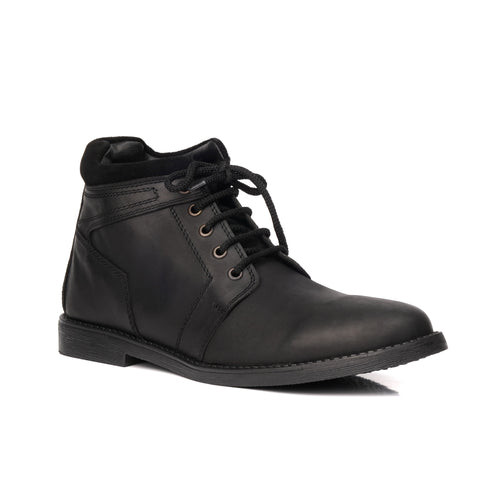Black Ankle Boots — Oily Leather