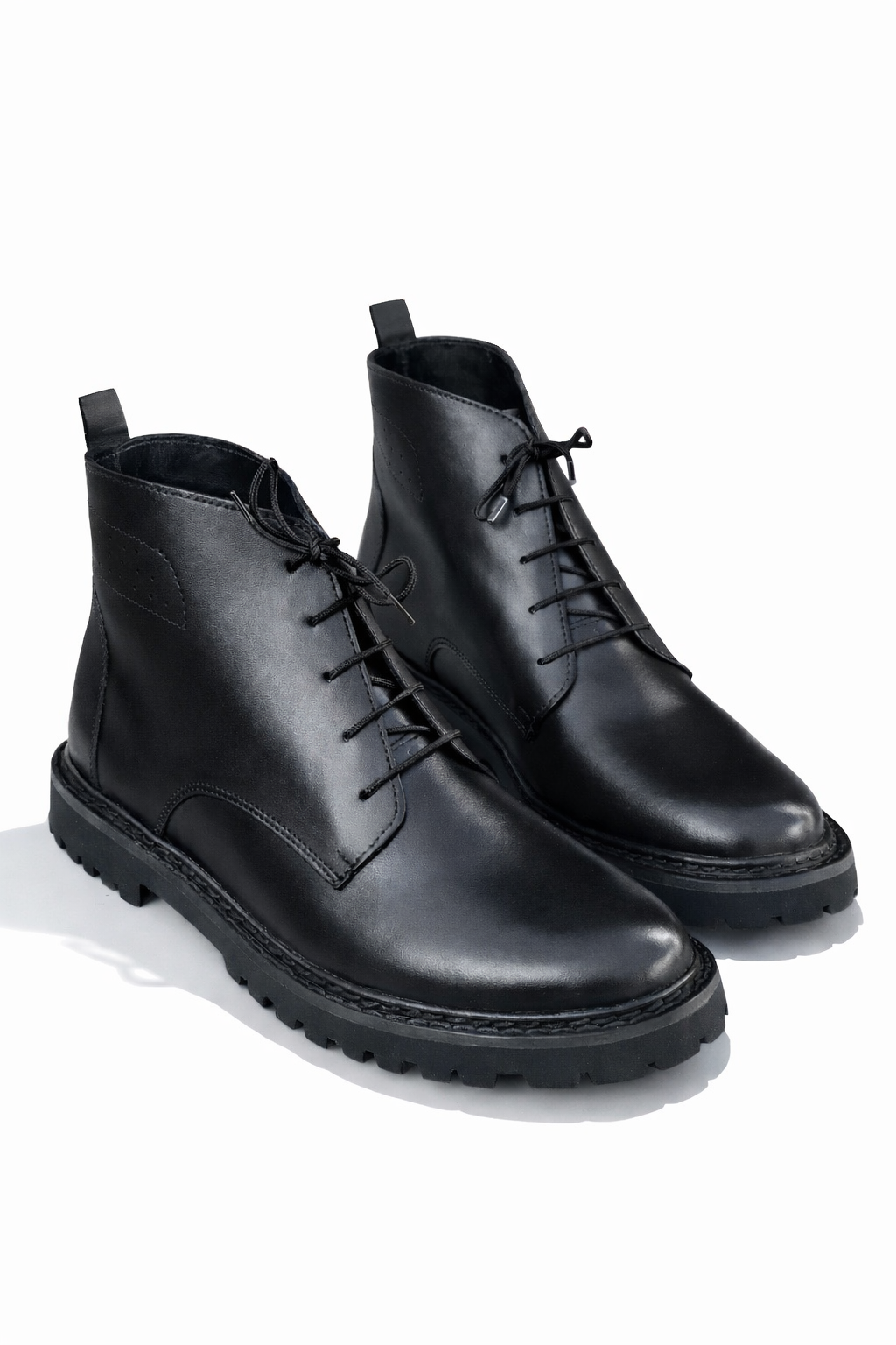 Black Soft Leather Chukka Boots