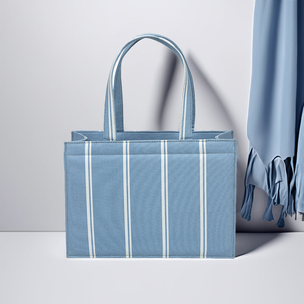 Zubali Mini Canvas Tote Breeze Blue Striped