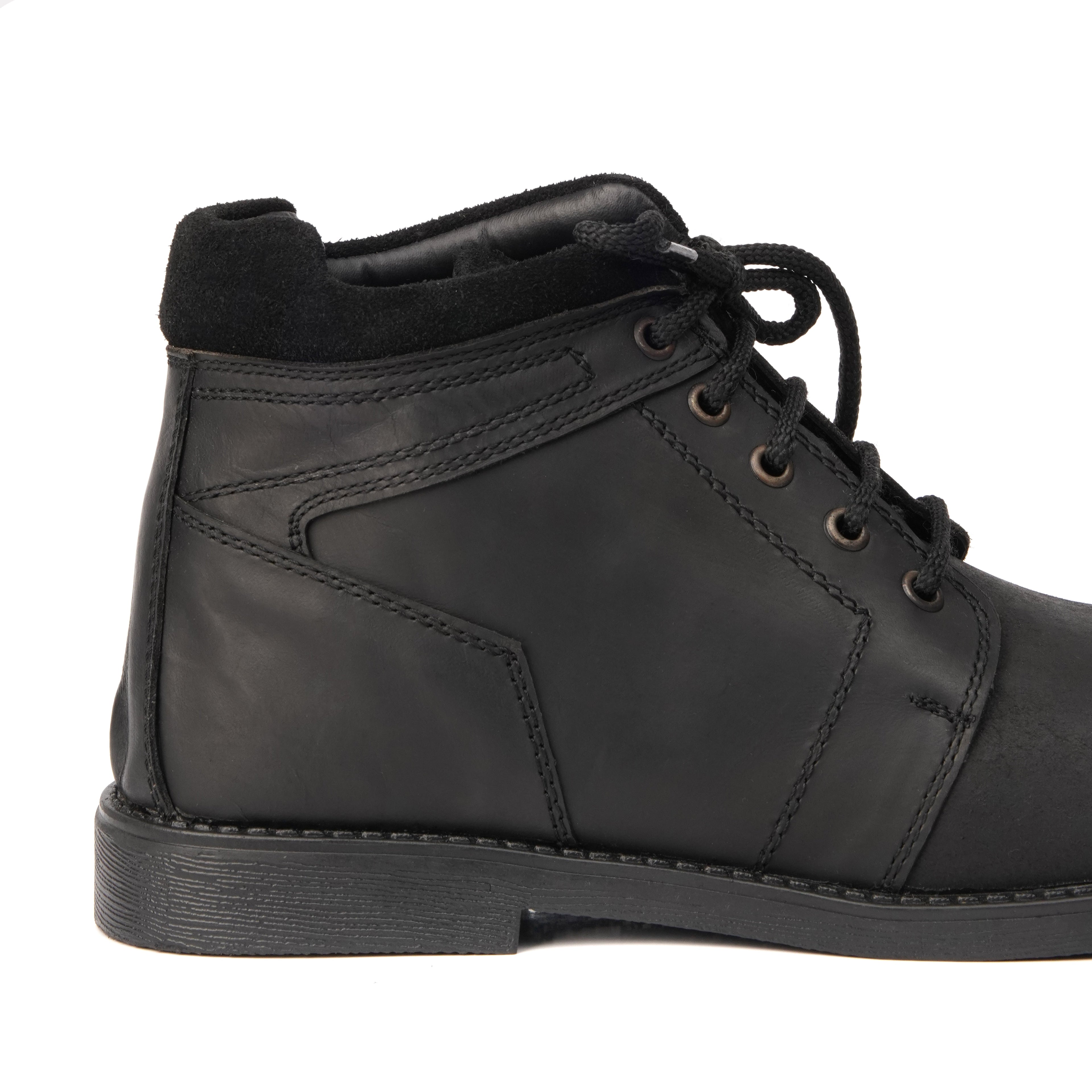 Black Ankle Boots — Oily Leather