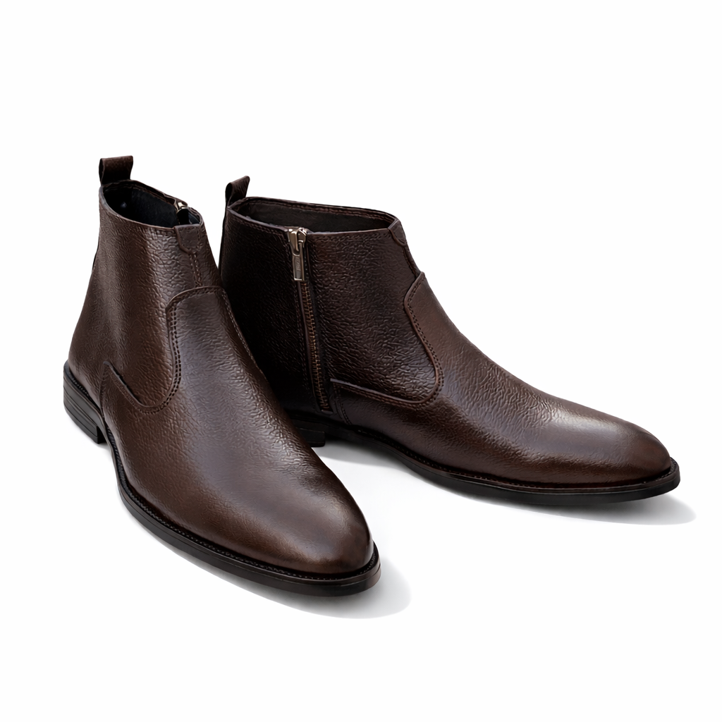 Brown Leather Ankle Boots