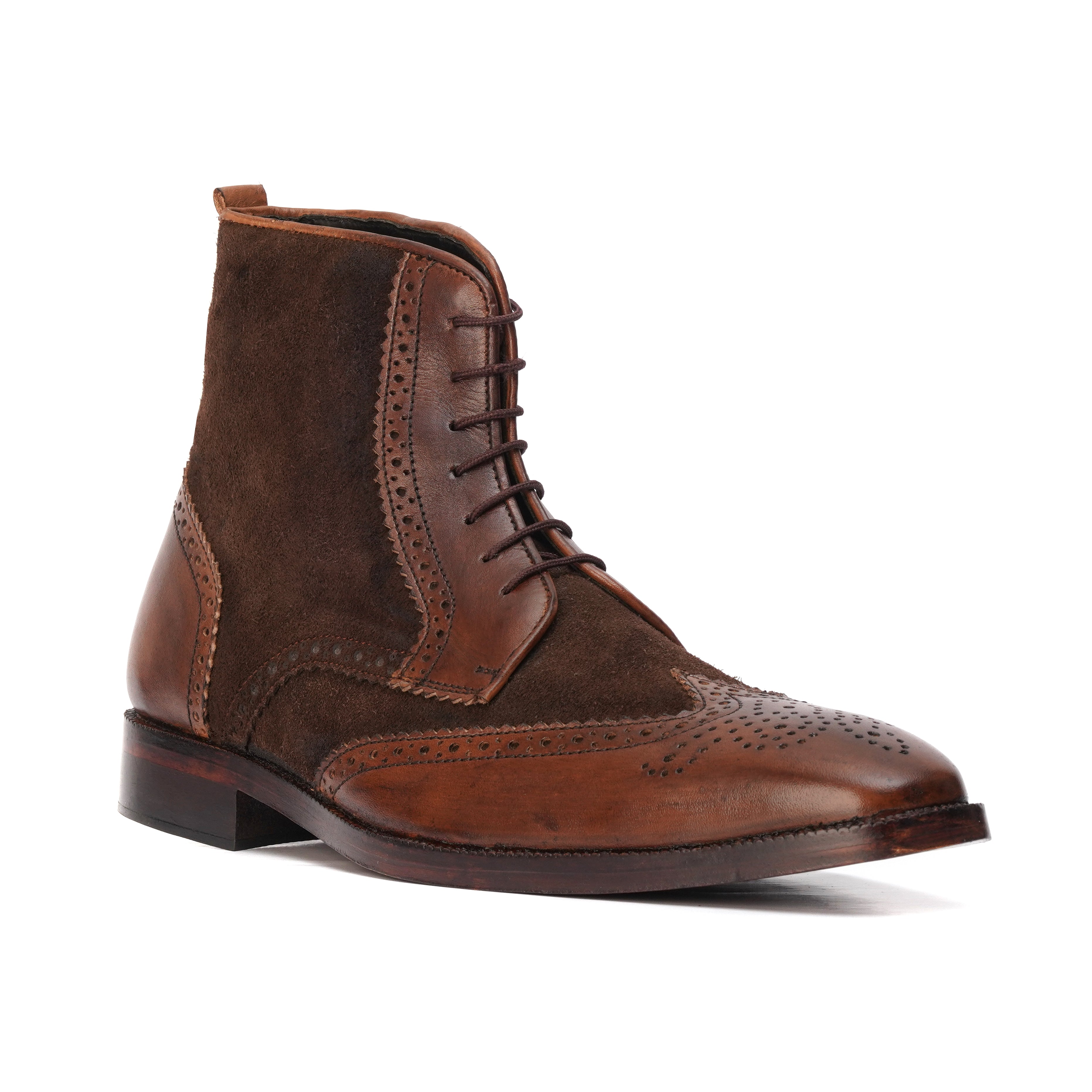 High Ankle Brogue Lace-Up Shoes
