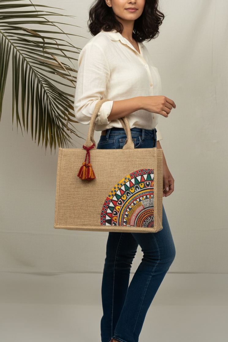 Zubali Canvas Tote Desert Bloom - Beige