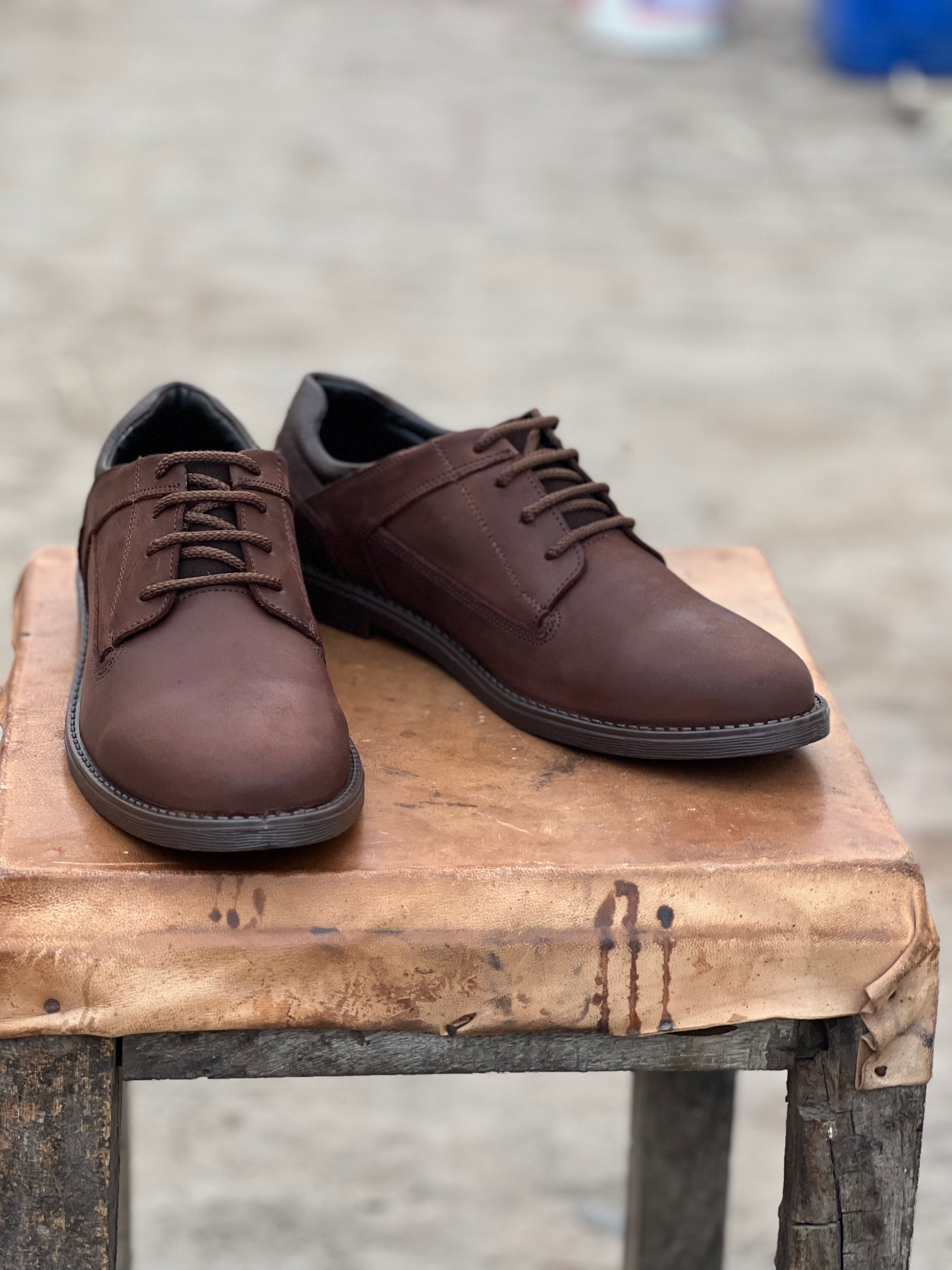 Oily Brown Suede Casual Shoes
