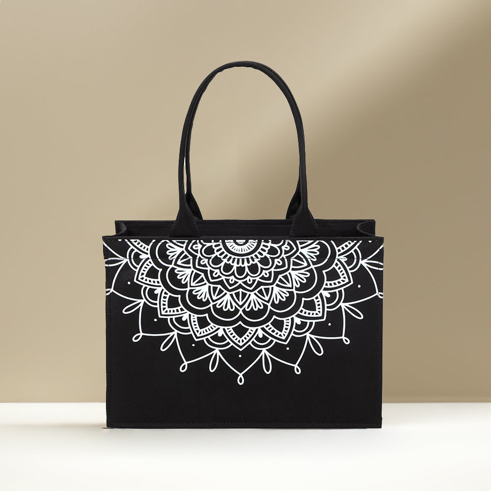 Zubali Mini Canvas Tote Mandala Loop - Black