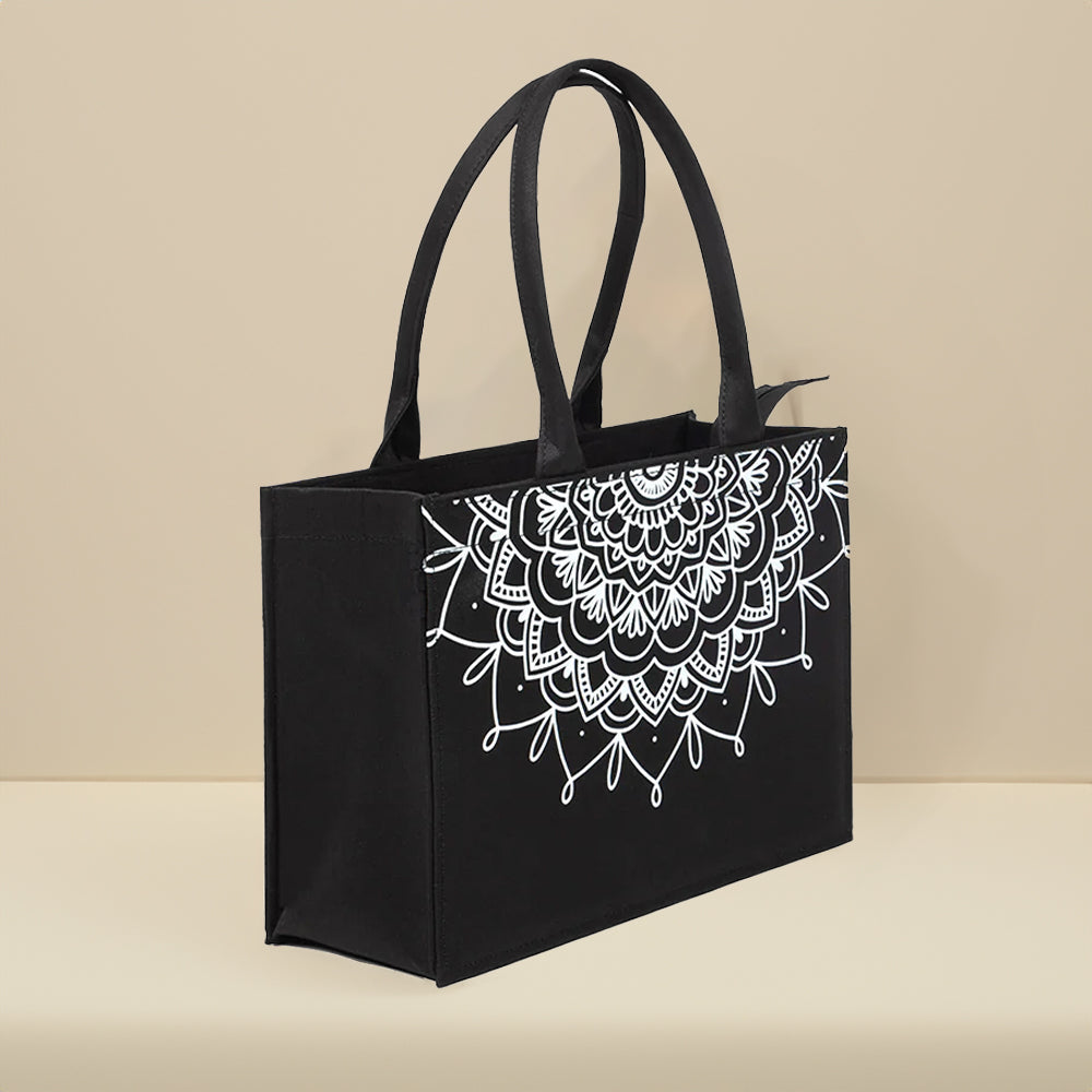 Zubali Mini Canvas Tote Mandala Loop - Black