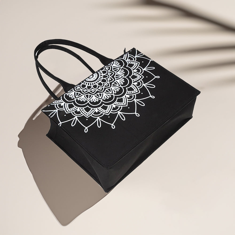 Zubali Mini Canvas Tote Mandala Loop - Black
