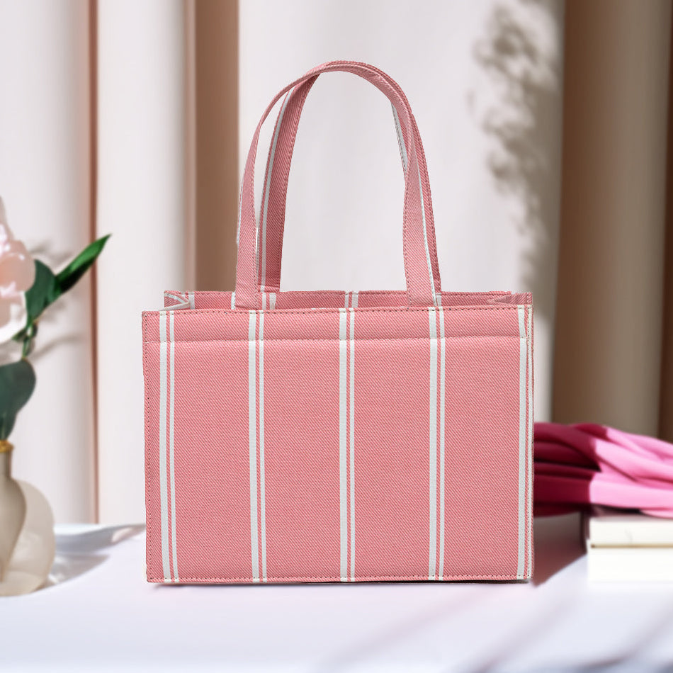 Zubali Mini Canvas Tote Breeze pink Striped
