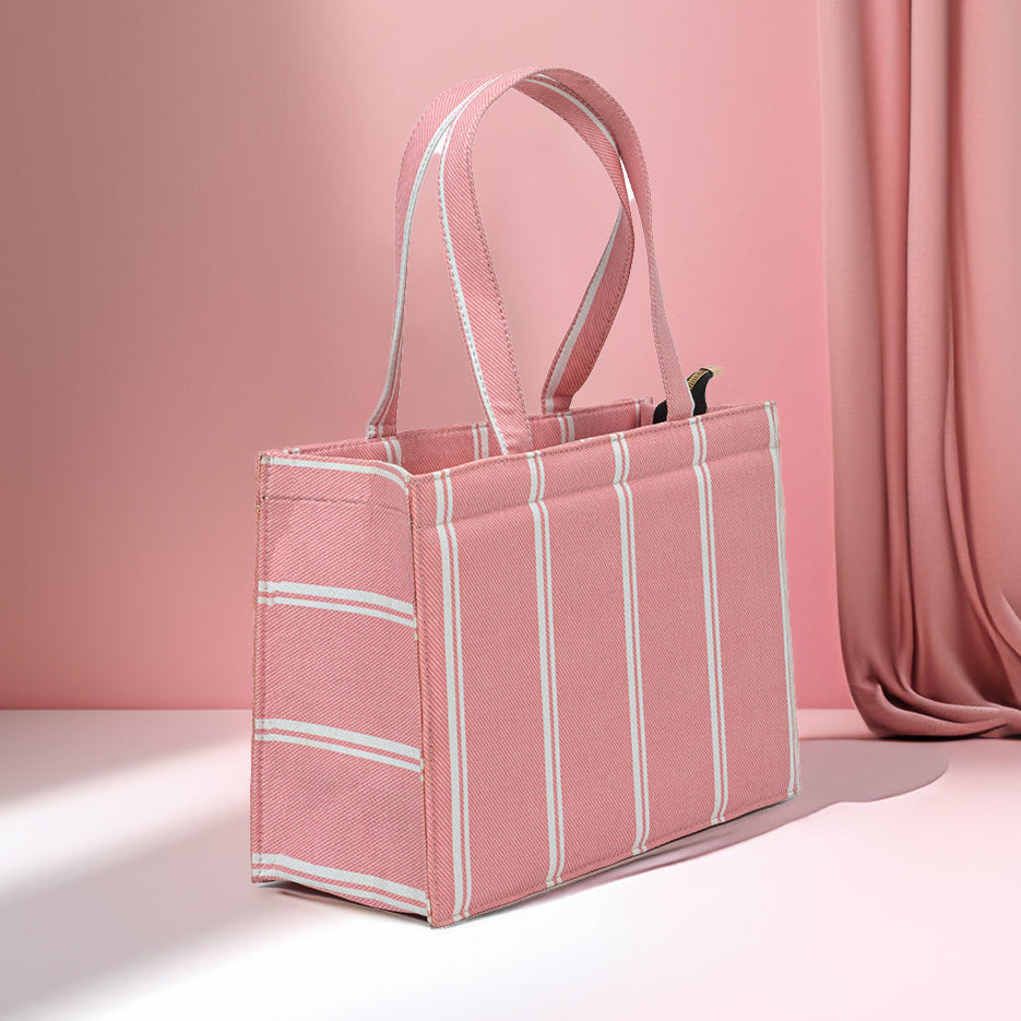 Zubali Mini Canvas Tote Breeze pink Striped