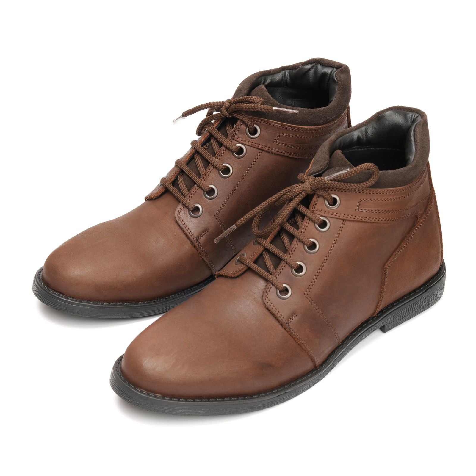 Brown Ankle Boots — Oily Leather